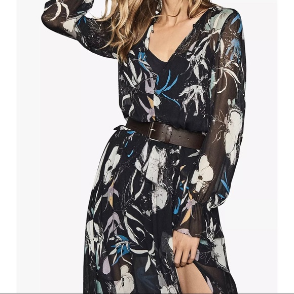 Reiss Carina Spring Floral Midi Dress size US4 - Picture 5 of 14